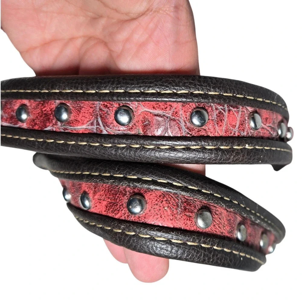 American Bling Western Cross Shoulder Bag Red Croc Embossed Rhinestone Studded - Picture 10 of 16